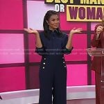 Regina Hall’s navy wide leg pants on Today