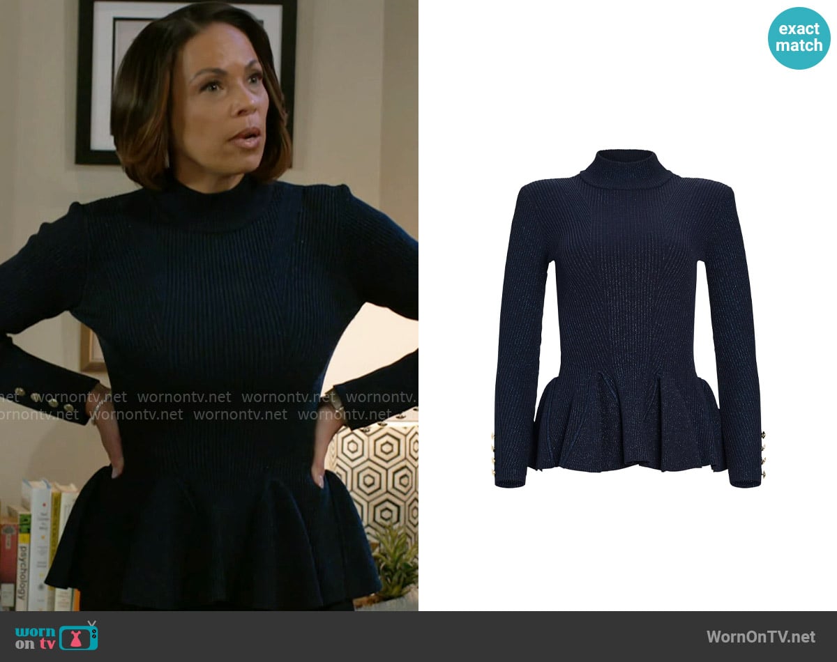 Retrofete Kasha Knit Top worn by Nicole Dupree Richardson (Daphnee Duplaix) on Beyond the Gates