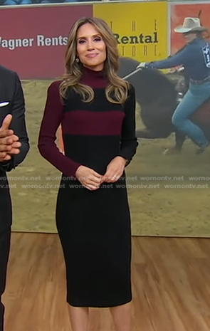 Rhiannon’s black colorblock knit dress on Good Morning America