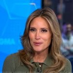 Rhiannon’s green rib knit dress on Good Morning America