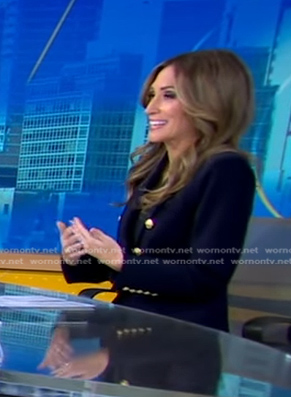 Rhiannon’s navy blazer with gold buttons on Good Morning America