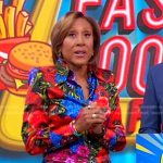 Robin’s floral print satin shirt on Good Morning America