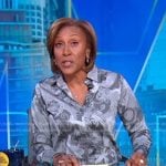 Robin’s grey floral blouse on Good Morning America
