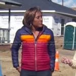 Robin’s multicolor down jacket on Good Morning America