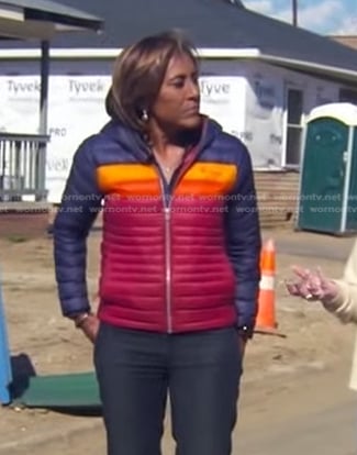 Robin’s multicolor down jacket on Good Morning America
