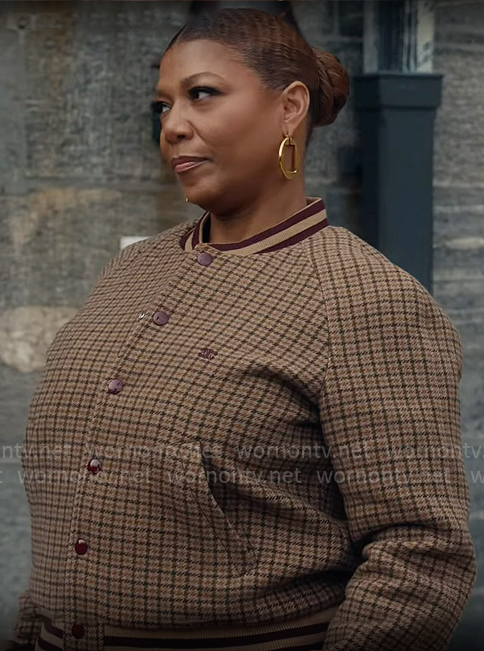 Robyn’s houndstooth bomber jacket on The Equalizer