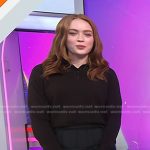 Sadie Sink’s brown polo sweater and layered shorts on Today