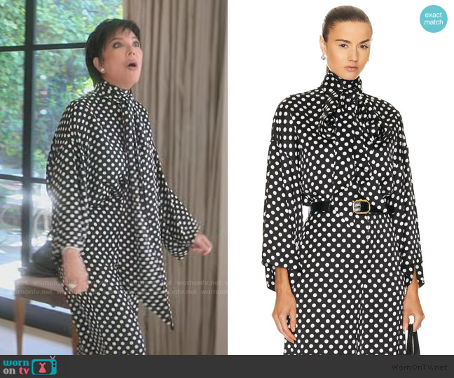 Saint Laurent Satin Blouse worn by Kris Jenner (Kris Jenner) on The Kardashians