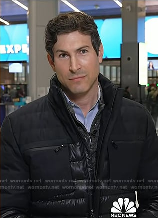 Sam Brock’s black down jacket on Today