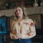 Sam’s yellow flower and dot print blouse on Ghosts