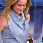 Sara’s blue drape neck dress on The View