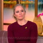 Sara’s burgundy cable knit sweater on The View