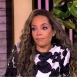 Sunny’s black and white floral print dress on The View