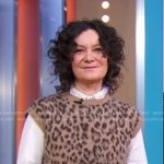 Sara Gilbert’s leopard knit vest on Good Morning America
