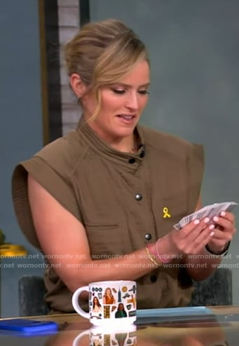 Sara’s khaki sleeveless jumpsuit on The View