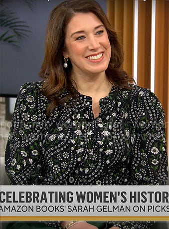 Sarah Gelman’s floral blouse on CBS Mornings