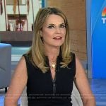 Savannah’s black vest and printed pants on Today
