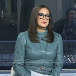 Savannah’s blue belted leather dress on Today