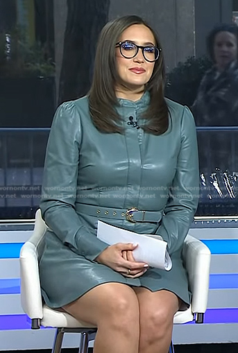 Savannah’s blue belted leather dress on Today