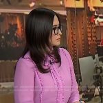 Savannah’s pink ruffle tie neck blouse on Today