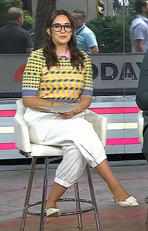 Savannah’s white buckle slingback pumps on Today
