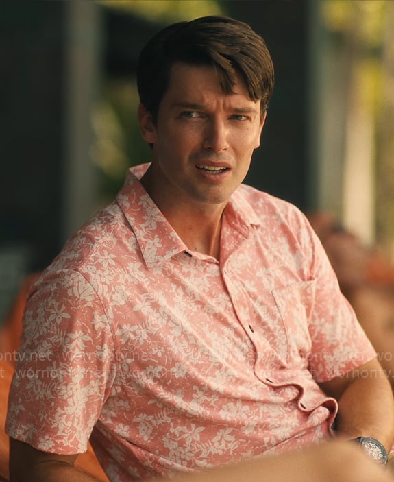 Saxon’s pink floral shirt on The White Lotus
