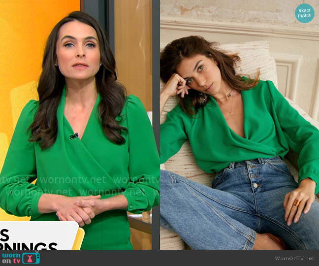 Sezane Abélia Blouse worn by Lilia Luciano on CBS Mornings