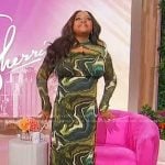Sherri’s green marble print maxi dress on Sherri