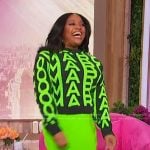 Sherri’s green Marc Jacobs printed sweater on Sherri