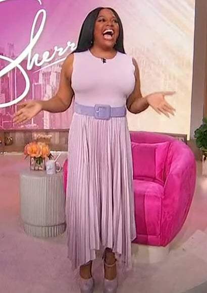 Sherri’s lavender pleated dress on Sherri