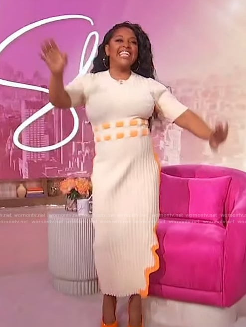 Sherri’s ribbed scalloped dress on Sherri