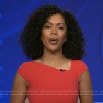 Shirleen’s red asymmetric neck dress on Good Morning America