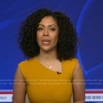 Shirleen’s yellow asymmetric neck dress on Good Morning America