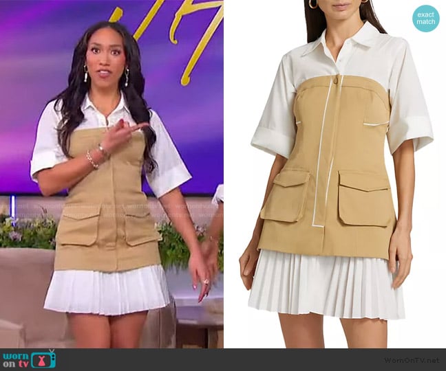 Simkhai Crosby Layered Mini Shirtdress worn by Mariah Crose on The Jennifer Hudson Show