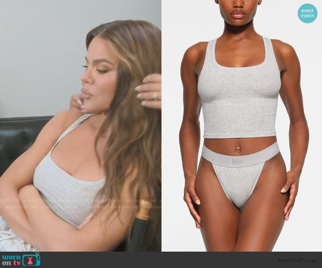 Skims Cotton Rib Tank worn by Khloe Kardashian (Khloe Kardashian) on The Kardashians