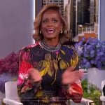 Skye P. Marshall’s black floral print maxi dress on The Jennifer Hudson Show