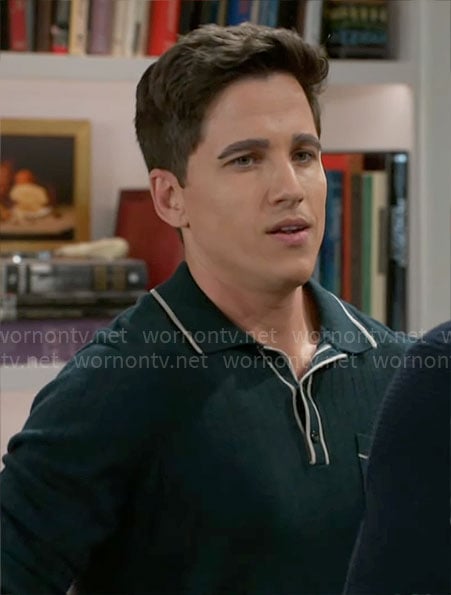 Smitty’s green polo sweater on Beyond the Gates