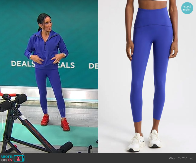 Spanx SPANXshape™ Booty Boost Leggings in Deep Azure worn by Elizabeth Werner on CBS Mornings