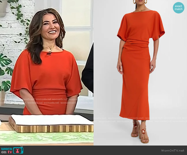 Staud Amelie Dress in Cayenne worn by Suzy Karadsheh on Today