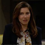 Steffy’s printed button down blouse on The Bold and the Beautiful