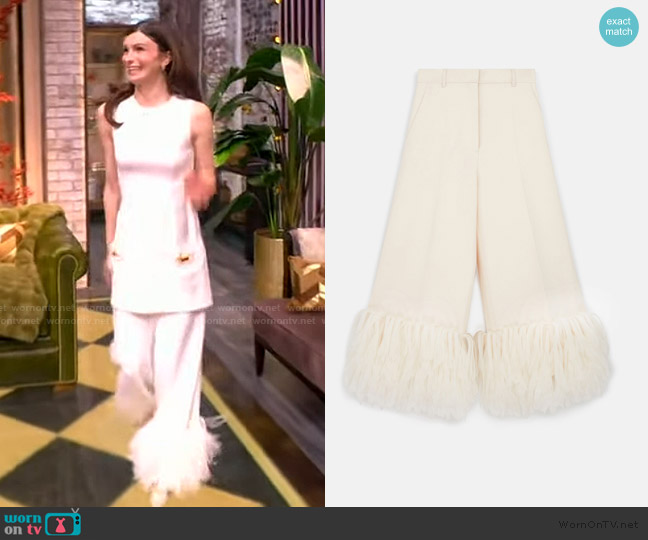 Stella McCartney High-Rise Wide-Leg Feather Pants worn by Dylan Mulvaney on The View