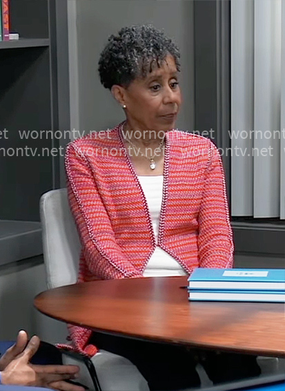 Stella’s red knit jacket on General Hospital