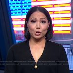 Stephanie’s black horsebit cardigan on Good Morning America
