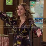 Stephanie’s black floral mini dress on Days of our Lives