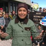 Stephanie’s green and brown field jacket on Good Morning America