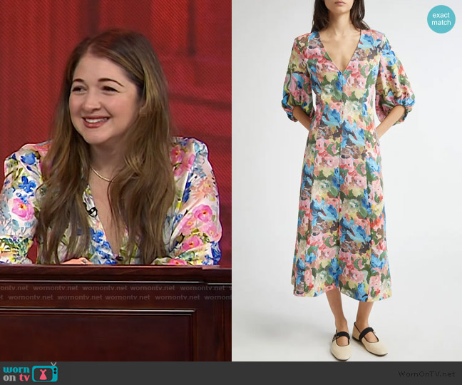 Stine Goya Floral Midi Dress worn by Lauren on Today