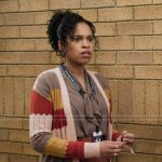 Striped cardigan on Abbott Elementary
