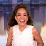 Sunny’s white textured top and skirt on The View