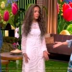 Sunny’s white embroidered midi dress on The View