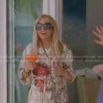 Sutton’s white floral shirt and pants on The Real Housewives of Beverly Hills